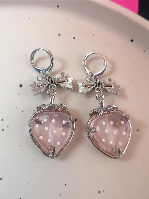 Cute Cartoon Cat & Heart & Bow & Wing Design Dangle Earrings, Fashion Jewelry for Party, Daily Clothing Decor, Trendy All-match & Exquisite Jewelry for Gift