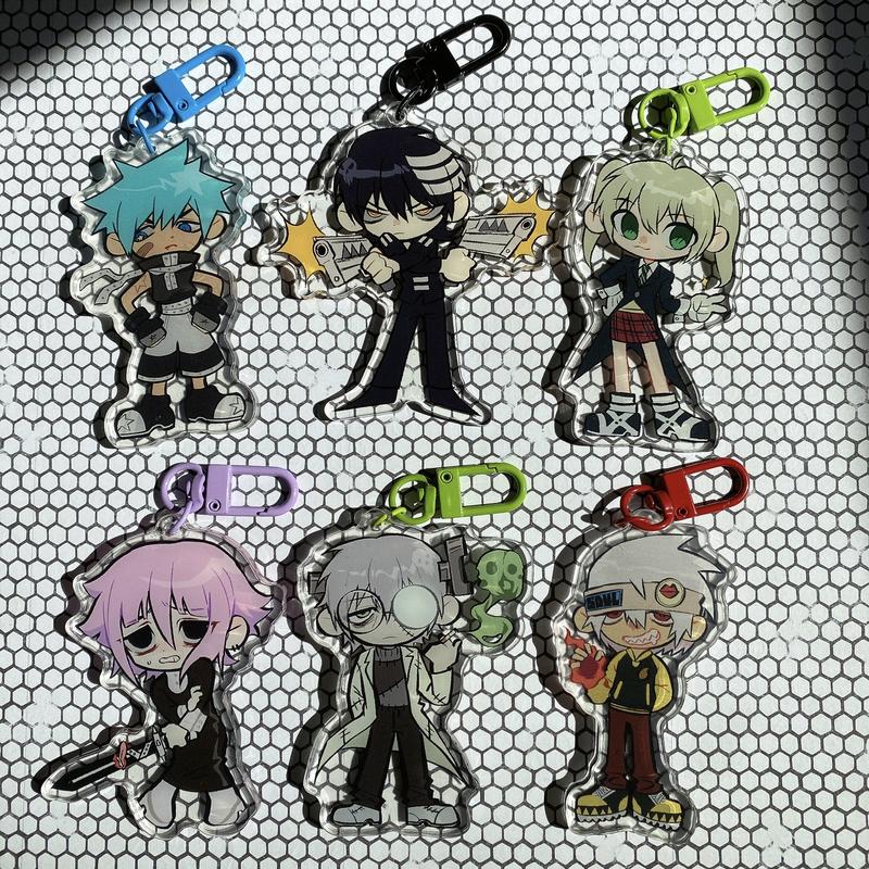 Edgy Soul Eater Acrylic Keychain Charms - Perfect for Itabags, Keys, and Accessorizing