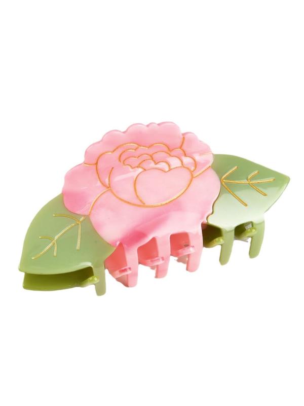 Flower & Leaf Design Hair Claw, Cute Hair Claw, Fashionable Hair Accessories for Women & Girls