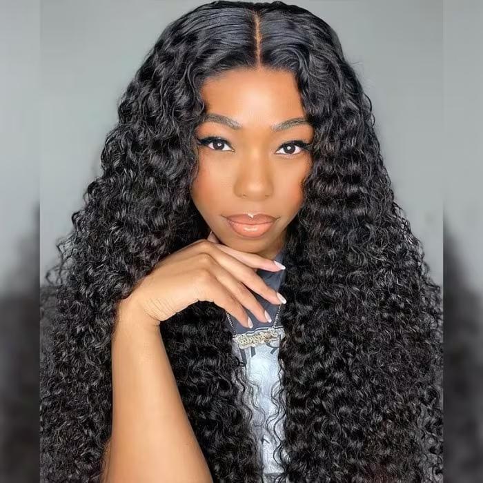 ISEE Wear Go Water Wave & Deep Curly Pre Plucked Glueless Wigs Pre Cut 6*4 HD Lace Closure Human Hair Wigs Beginner Friendly