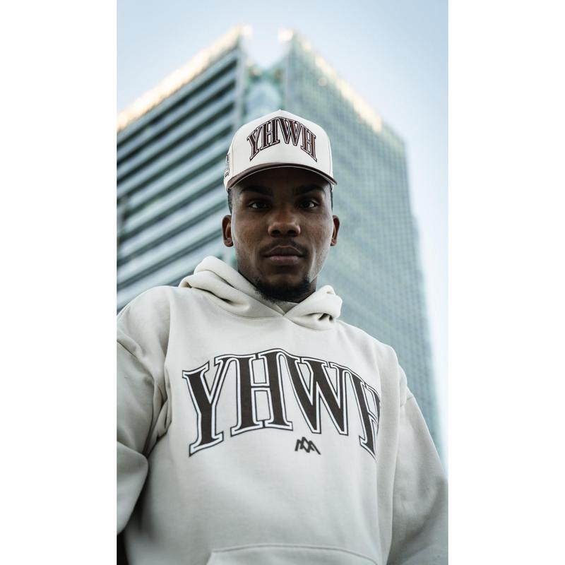 ‘YHWH’ Structured SnapBack - Cream Brown