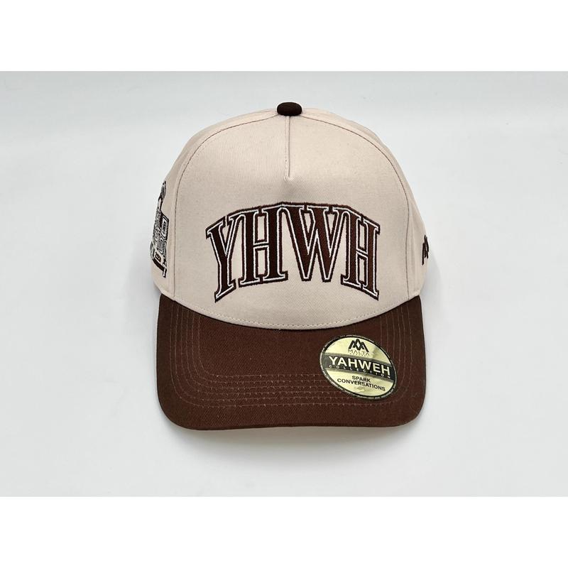 ‘YHWH’ Structured SnapBack - Cream Brown