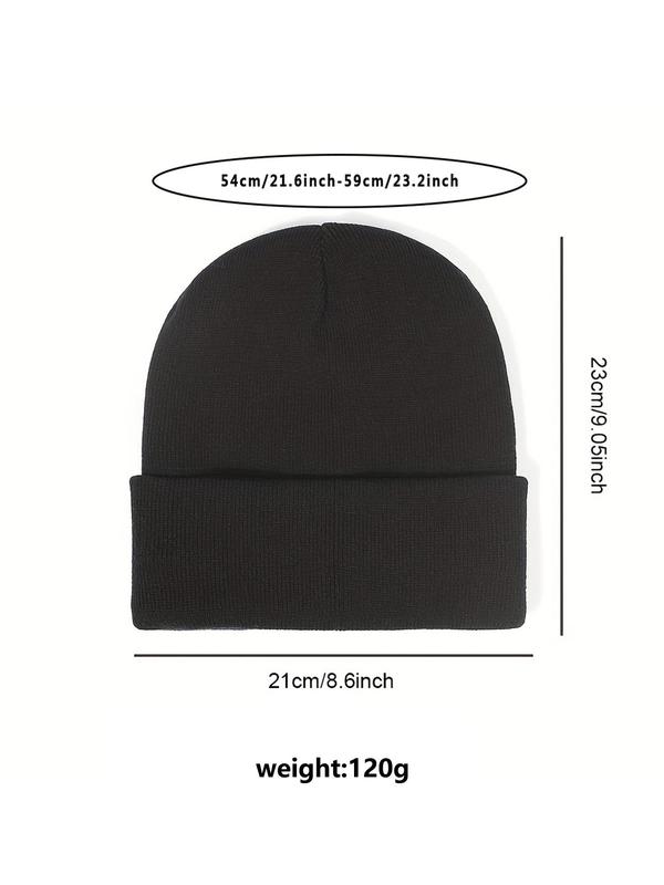 Solid Color Beanie Hat, Casual Soft Comfortable Beanie Hat for Fall & Winter,  Men's Hats Fashion Accessories for Both Men & Women