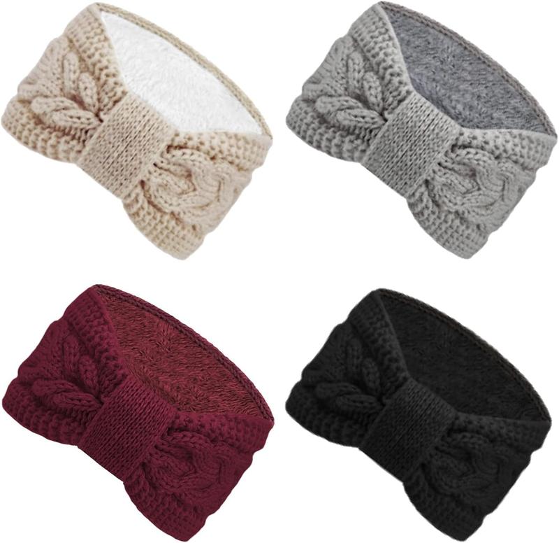 Warm Winter Headbands for Women  Crochet Turban Ear Warmer Headband Gifts with Plush