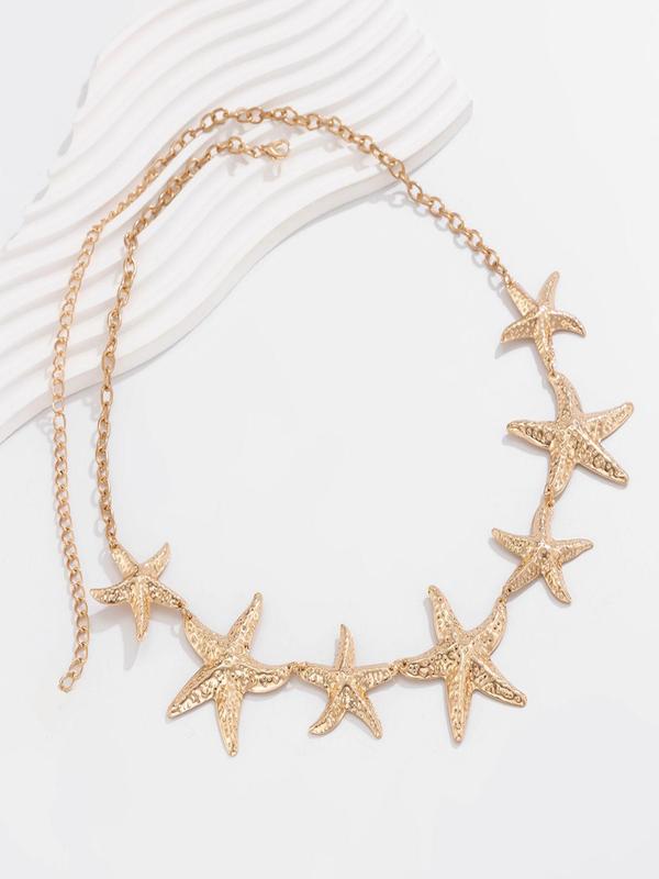 Women's Elegant Starfish Design Waist Chain, Exquisite Trendy Waist Chain for Women & Girls, Chic Vintage Body Jewelry for Summer Beach Vacation