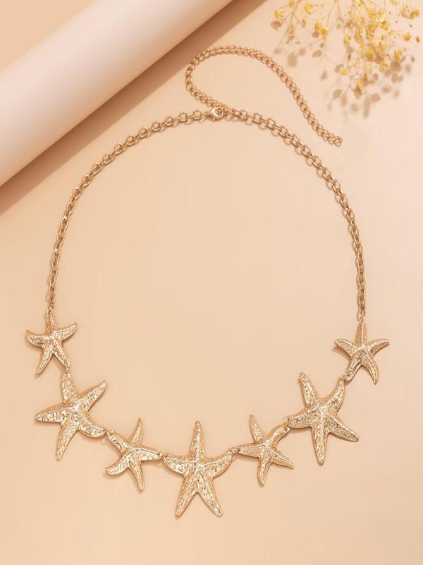 Women's Elegant Starfish Design Waist Chain, Exquisite Trendy Waist Chain for Women & Girls, Chic Vintage Body Jewelry for Summer Beach Vacation