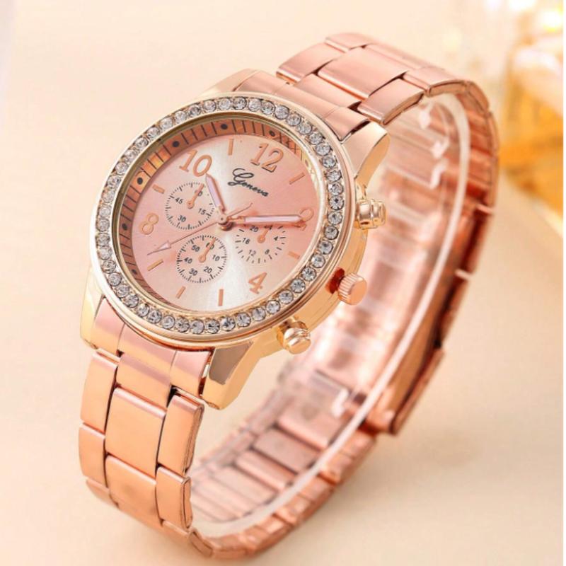 Fashion Women's Digital Three-Eye Steel Band Quartz Watch Women's Watch Gift To Friends