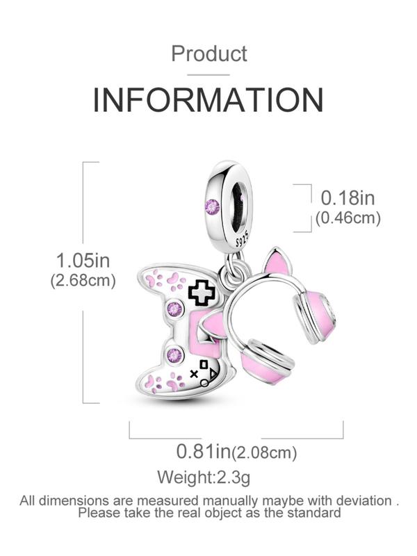 Cute Game Earphones Design Pendant, Fashionable Game Console Charm for Women & Girls, Trendy All-match & Exquisite DIY Jewelry for Birthday Gift