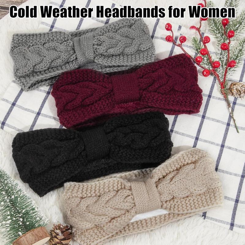 Warm Winter Headbands for Women  Crochet Turban Ear Warmer Headband Gifts with Plush