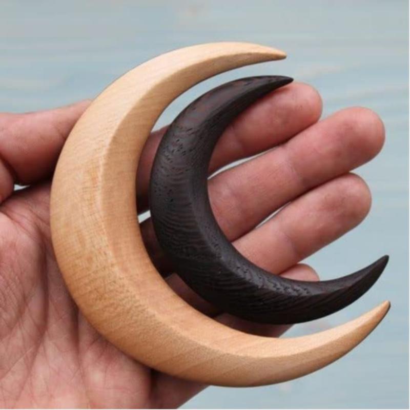 Wooden Moon Shaped Hair Pin, 1 Count Simple Hair Accessories for Women & Girls, Elegant Hair Accessories for Daily Wear