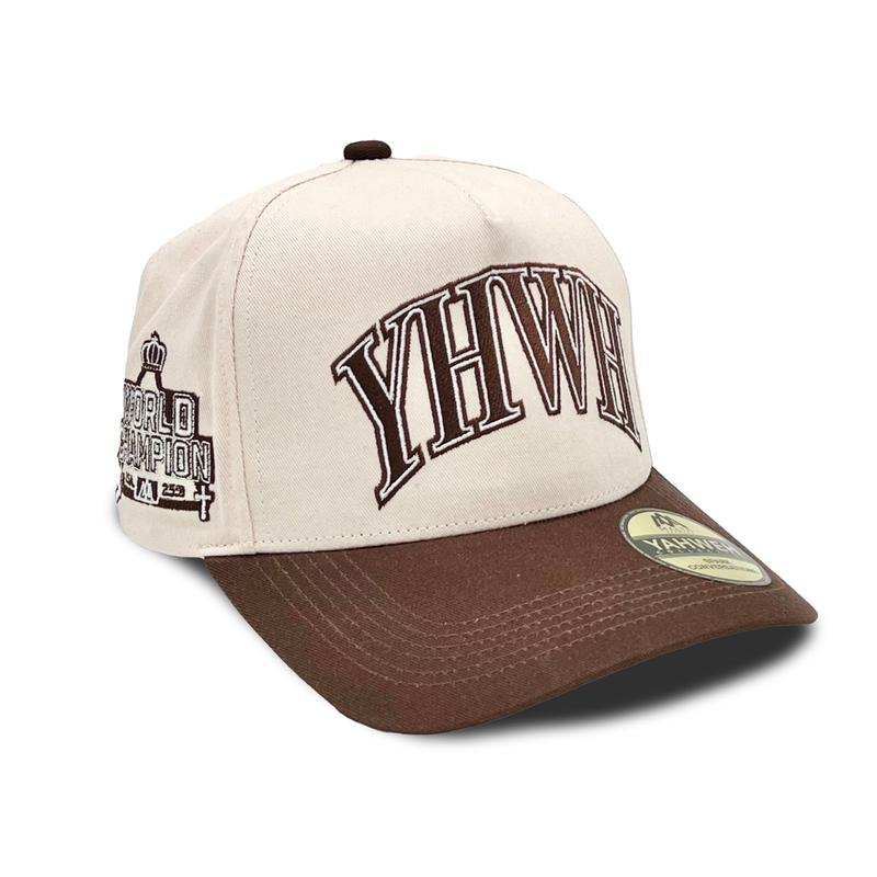 ‘YHWH’ Structured SnapBack - Cream Brown