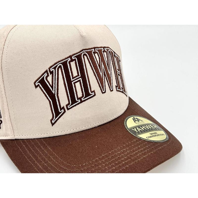 ‘YHWH’ Structured SnapBack - Cream Brown