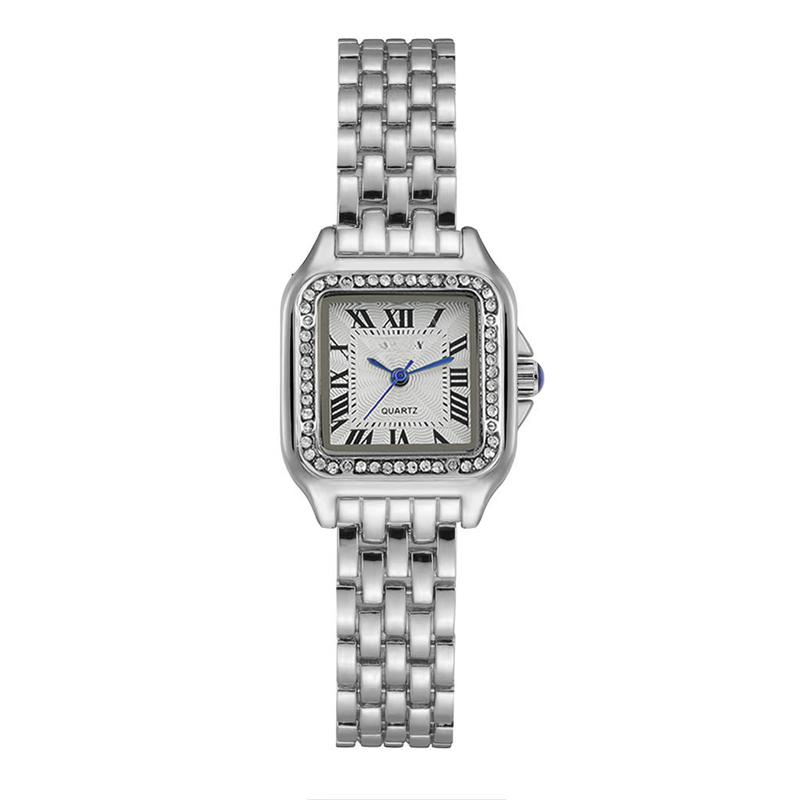 Womens Square Fashion Watch - Quartz movement - Gold and Silver