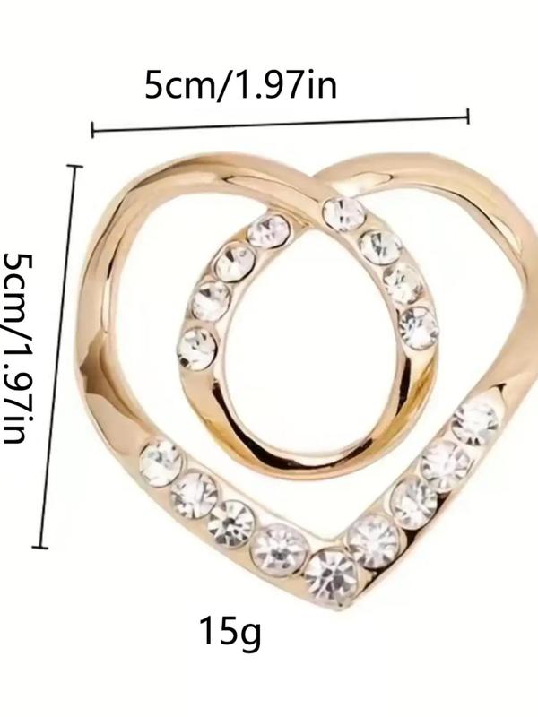 Rhinestone Heart Shaped Clothes Knotted Buckle, Summer 2024 New Stylish Elegant Trendy Clothes Hem Clips, Cute Accessories for Clothes Decoration for Women & Girls for Daily Use