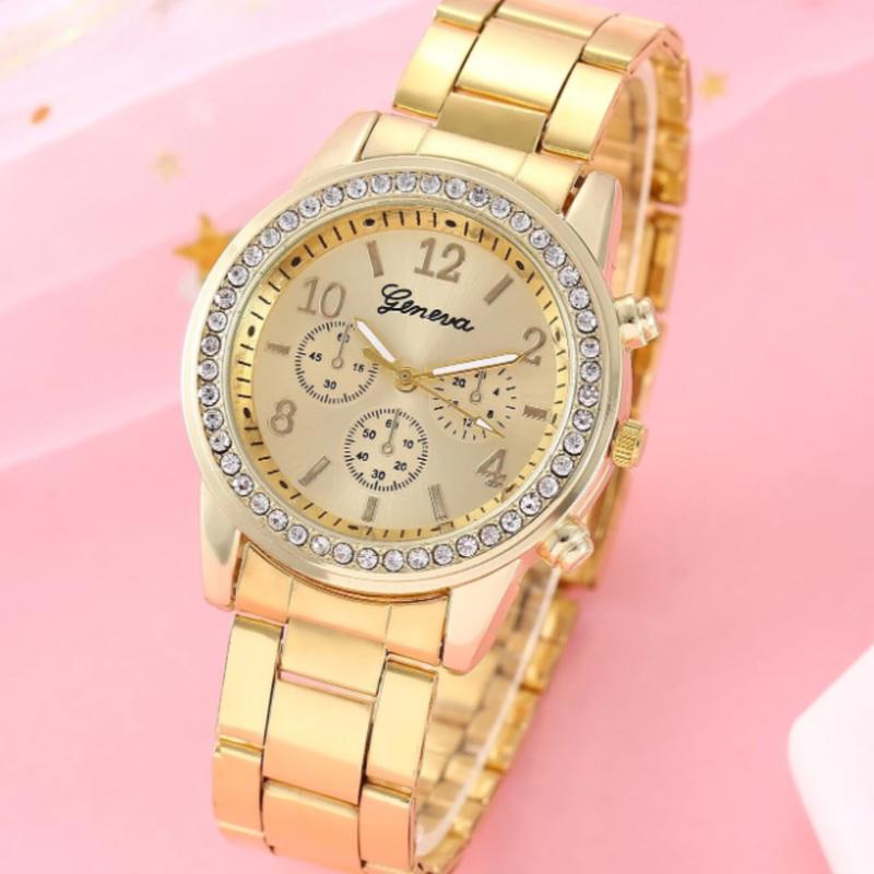 Fashion Women's Digital Three-Eye Steel Band Quartz Watch Women's Watch Gift To Friends