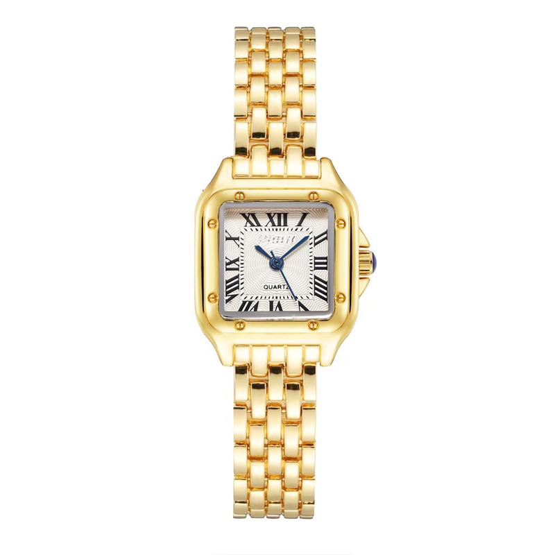 Womens Square Fashion Watch - Quartz movement - Gold and Silver