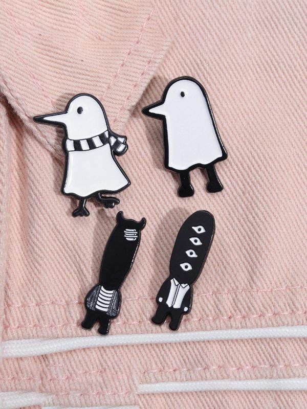 Cute Cartoon Character Design Brooch, Fashion Alloy Badge for Daily Clothing & Backpack & Hat Decor, Trendy All-match & Exquisite Accessories for Birthday Gift