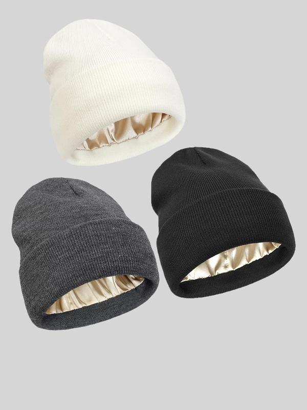 Solid Color Beanie Hat, Casual Soft Comfortable Beanie Hat for Fall & Winter,  Men's Hats Fashion Accessories for Both Men & Women