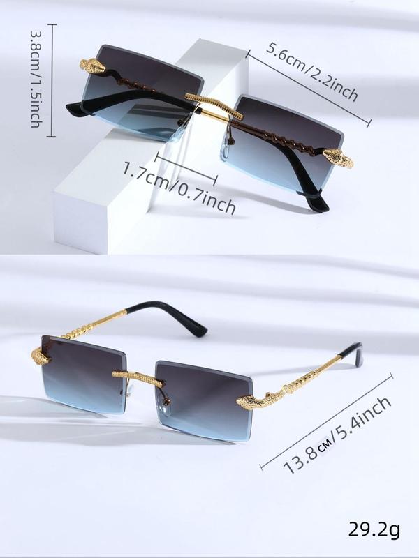 Unisex Spring Summer Street Style Snake Design Square Sunglasses, Casual Summer Beach Vacation Sunglasses, Trendy Sunglasses for Everyday Use, Fashion Glasses Sunglasses for Outdoor Activities