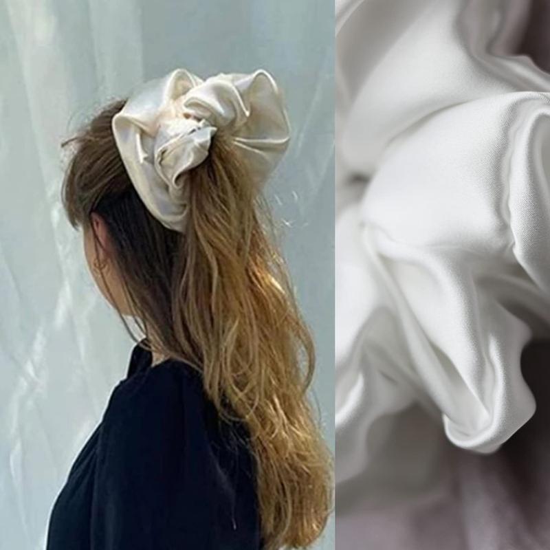 Large Satin Scrunchies Scrunchies  Scrunchies Sleeping Giant Scrunchie No Damage Big Satin Silk Scrunchies for Women(A)