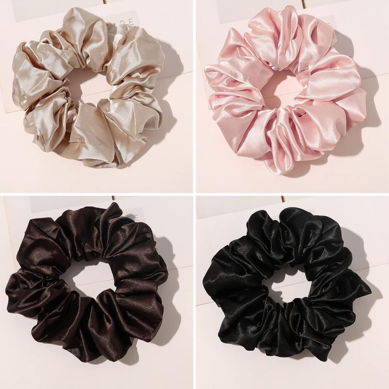 Large Satin Scrunchies Scrunchies  Scrunchies Sleeping Giant Scrunchie No Damage Big Satin Silk Scrunchies for Women(A)