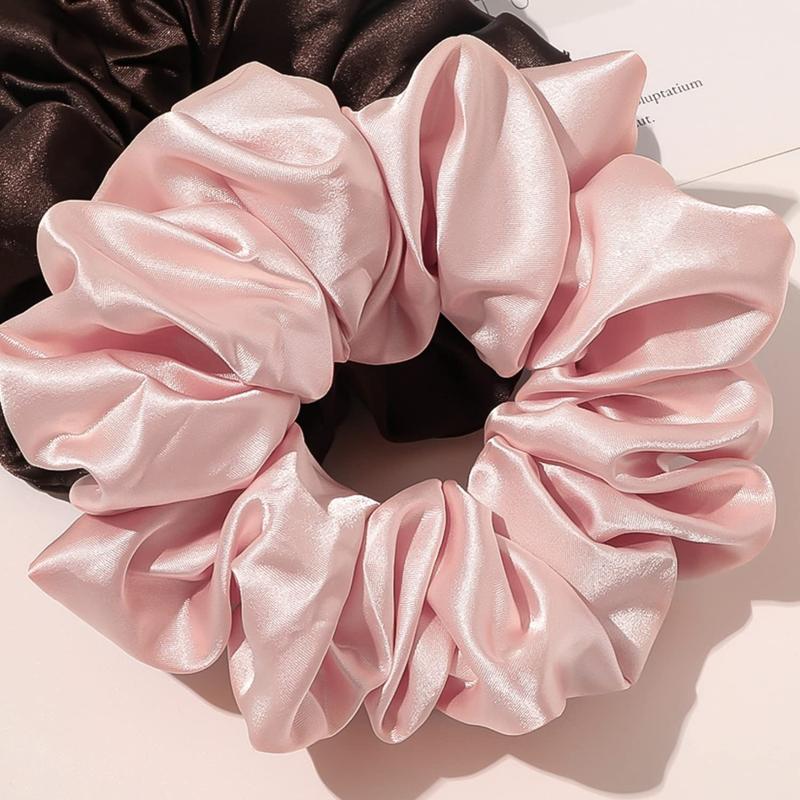 Large Satin Scrunchies Scrunchies  Scrunchies Sleeping Giant Scrunchie No Damage Big Satin Silk Scrunchies for Women(A)