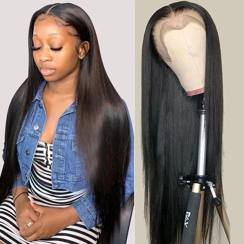 Bling Hair Fashion 32inch 13x6 13x4 Lace Front Wig Human Hair Wig Straight HD Transparent Brazilian Hair Lace Frontal Wig For Women Pre Plucked With Baby Hair Natural Black