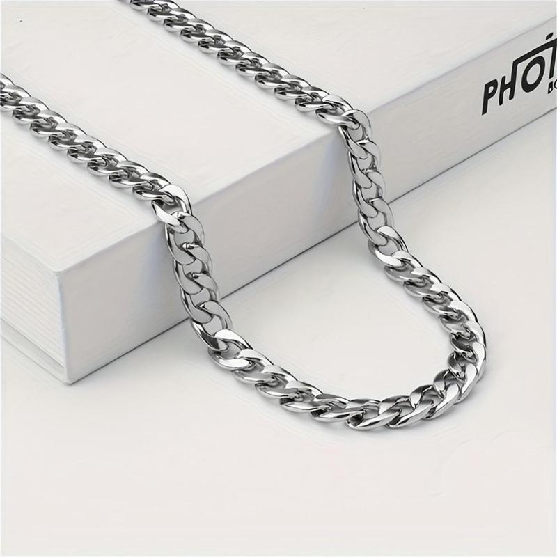 Chain Necklace with Gift Card & Gift Box, 1 Count Fashion Stainless Steel Necklace, Hip-hop Punk Rock NK Chain Gift for Men, Party Gift for Boyfriend