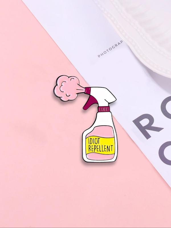 Cartoon Spray Bottle Design Brooch, Cute Clothes Brooch for Women & Men, Fashion Jewelry for Party, Daily Clothing Decor, Trendy All-match & Exquisite Brooch for Birthday Gift