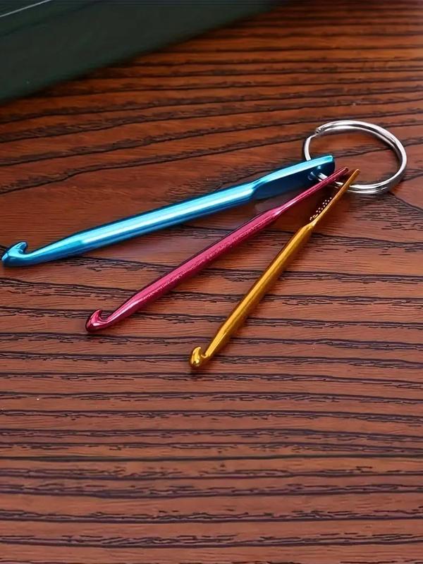 3pcs Minimalist Crochet Hook As Key Fob & Car Keychain, Multifunctional Crochet Hook for Knitting & Weaving, Fashionable & Versatile Tool for Daily Use