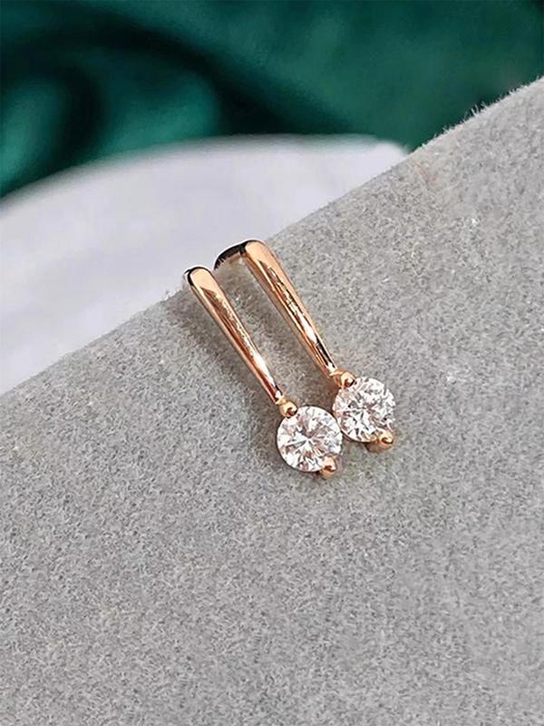 Simple Rhinestone Decorated Dangle Earrings, Fashionable Jewelry for Women for Party, Daily Clothing Decor, Trendy All-match & Exquisite Jewelry for Birthday Gift