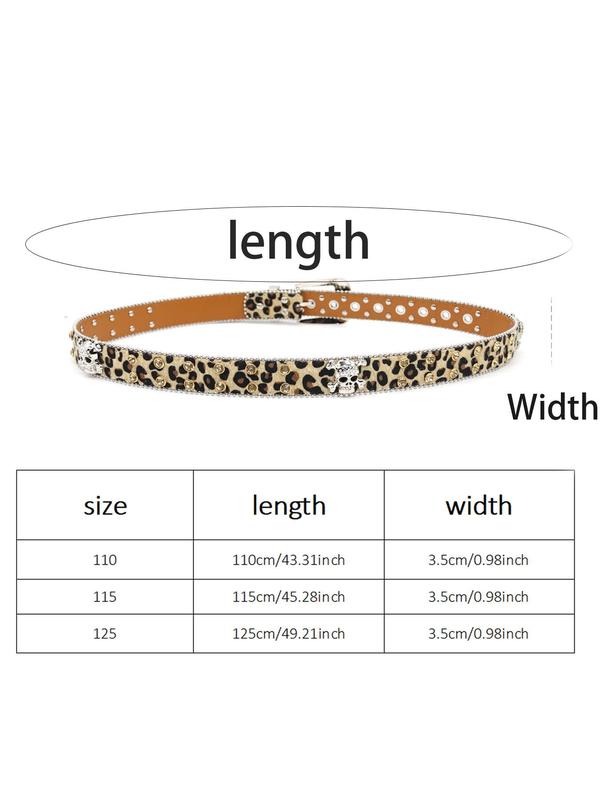 Fashion Colorblock Rhinestone Decor Belt, Punk Style Belt for Men & Women, Trendy All-match & Exquisite Belt for Daily & Party Clothing Decoration