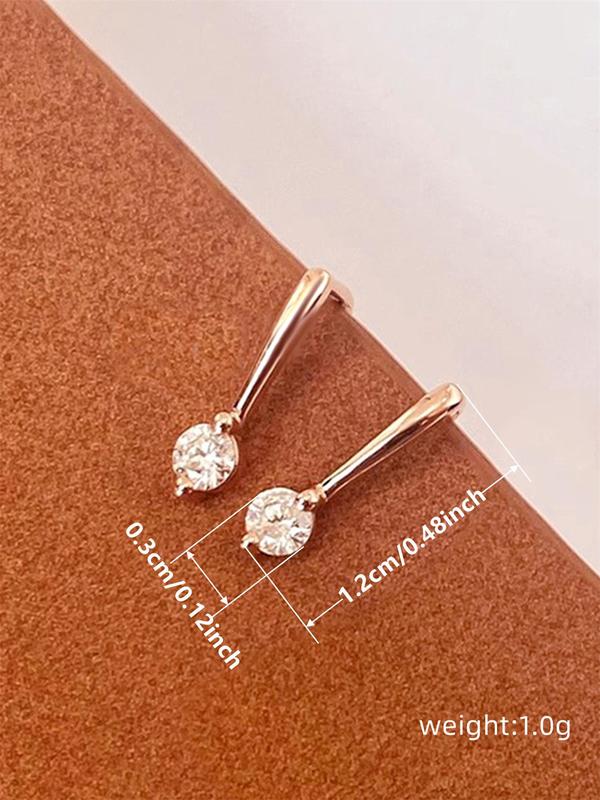 Simple Rhinestone Decorated Dangle Earrings, Fashionable Jewelry for Women for Party, Daily Clothing Decor, Trendy All-match & Exquisite Jewelry for Birthday Gift