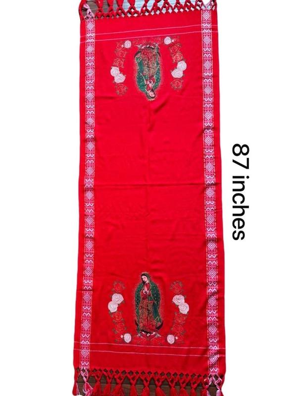 Mexican Embroidered Shawl. Virgin Mary Embroidered Shawl. Mexican Traditional Shawl. Mexican Blanket Wrap. Throw blanket. Mexican blanket.