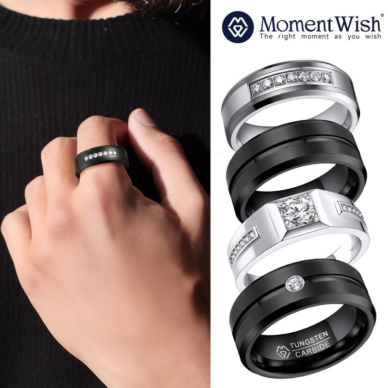 Men Tungsten Engagement Ring, Wedding Engagement Ring for Men