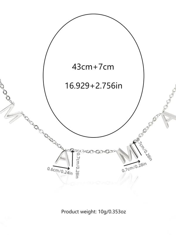 2024 New Stylish Letter Charm Necklace for Women, Stainless Steel Mama Chains Necklace, Women Accessories As Gift, Elegant Fashion Vintage Jewelry for Women for Fall 2024