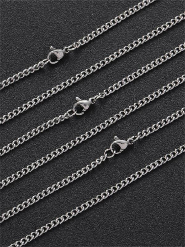 Simple Matching Chain Necklace, Stainless Steel Minimalist Necklace Jewelry for Party, Daily Clothing Decor, Classic Fashion Accessories for Daily Wear