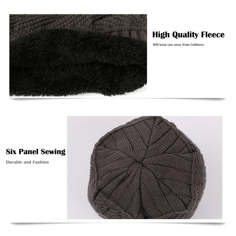 Winter Baggy Slouchy Knit Warm Beanie Hat and Scarf Ski Skull Cap for Men and Women Solid Color