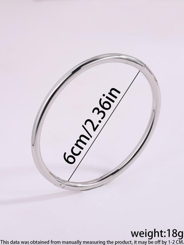 Exquisite Fashion Simple Stainless Steel Bangle Bracelet,  2 Pcs Fashion Jewelry , Suitable for Gifts for Girlfriend