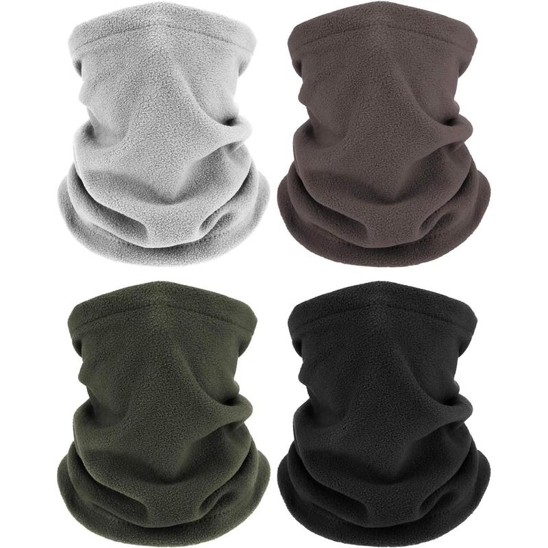 Must-Have 4 Pieces Winter Neck Warmers! Cozy Fleece Gaiters for Ultimate Windproof Protection - Versatile Face Covering for Chilly Days