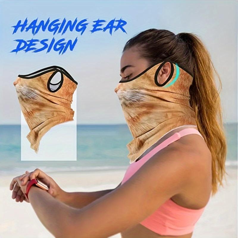 Breathable Quick-Dry 3D Cat Design Full Face & Neck Sun Protection Cover - Perfect for Outdoor Sports & Cycling