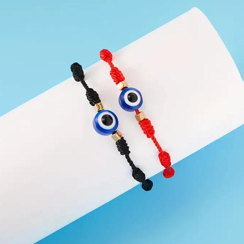 7 Knot Evil Eye Bracelets: 2pcs Hand-Knit evil eye bracelets for protection, evil eye charm, evil eye jewelry protection bracelet