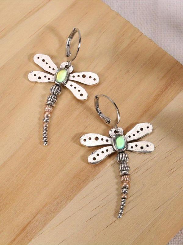 Retro Dragonfly Design Dangle Earrings, Fashionable Jewelry for Women, Trendy All-match & Exquisite Jewelry for Birthday Gift