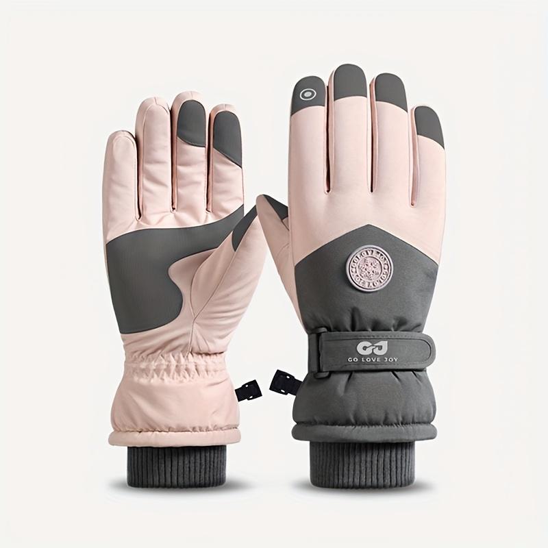 Winter Couple Ski Gloves Thickened Warm Gloves Adjustable Closure Non-slip Touch Screen Gloves Outdoor Cycling Waterproof Cold Proof Gloves