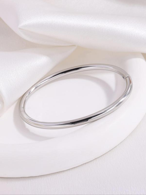 Exquisite Fashion Simple Stainless Steel Bangle Bracelet,  2 Pcs Fashion Jewelry , Suitable for Gifts for Girlfriend