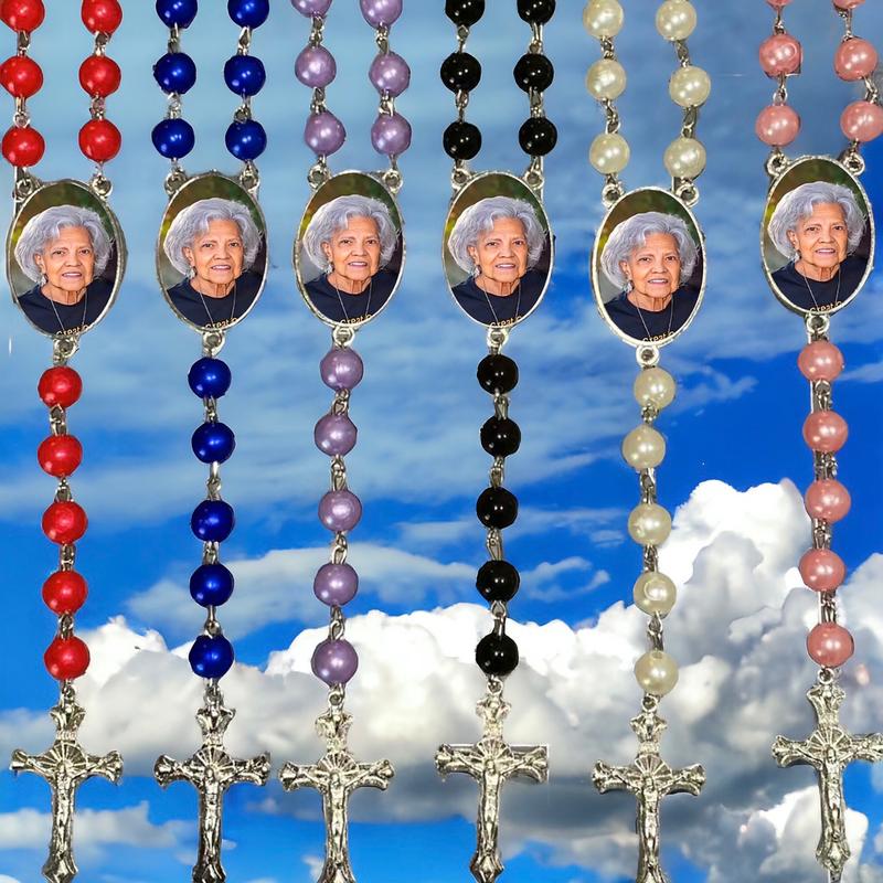 Custom Photo Rosary - Memorial Photo Rosary - Pack of 5