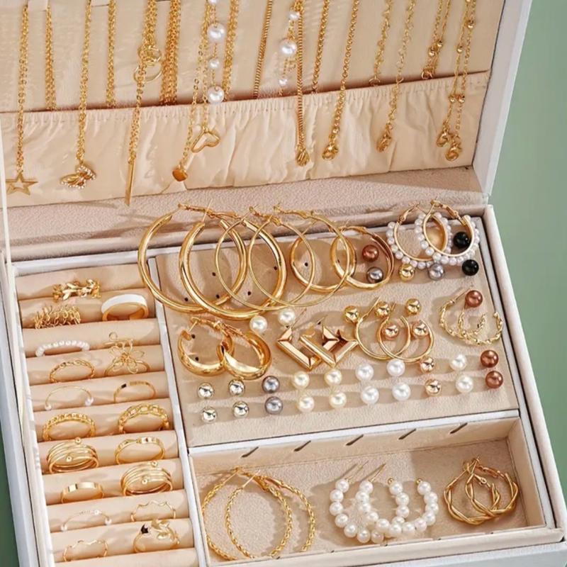 56 piece jewelry set. Earrings, rings, necklace