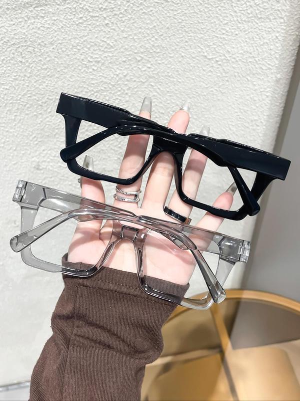 Unisex Simple Style Clear   Leopard Square Frame Eyeglasses, Trendy Casual Eyeglasses for Everyday Use, Fashion Accessories for Outdoor Activities