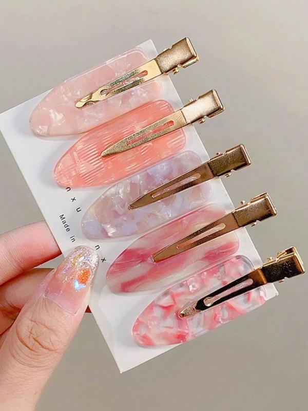 Cute Hair Clips Set, Fashionable Hair Accessories for Women & Girls, Minimalist Headwear Suitable for Bangs and Flying Hair