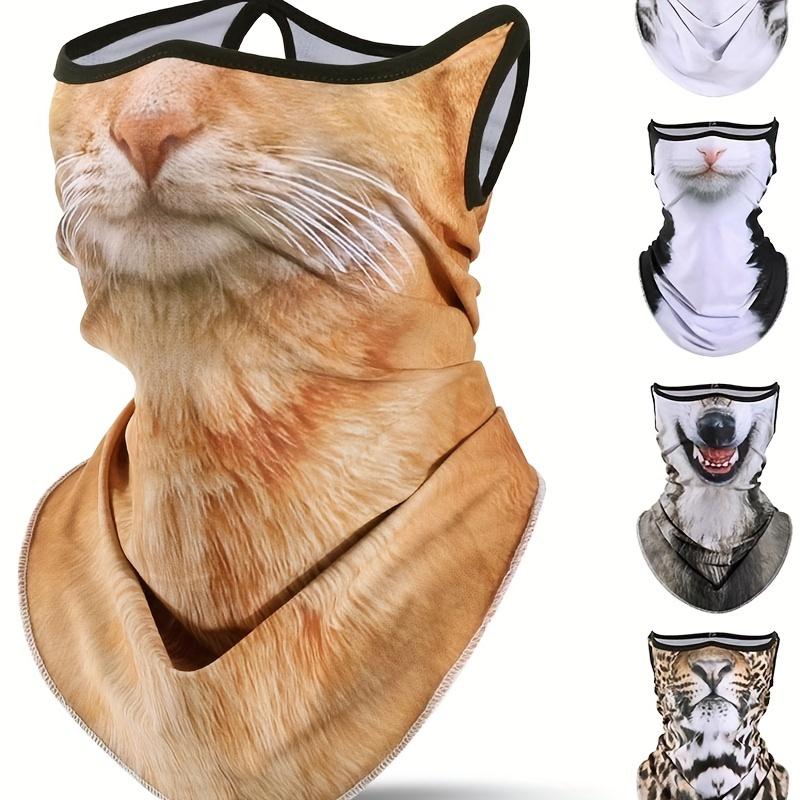 Breathable Quick-Dry 3D Cat Design Full Face & Neck Sun Protection Cover - Perfect for Outdoor Sports & Cycling